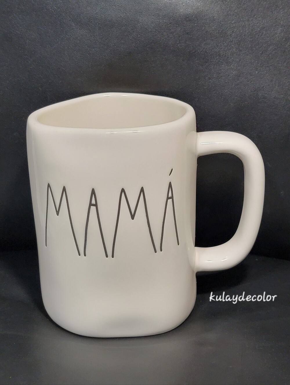 Rae Dunn MAMÁ Coffee Mug Artisan Collection Magenta White Ceramic Farmhouse Cup